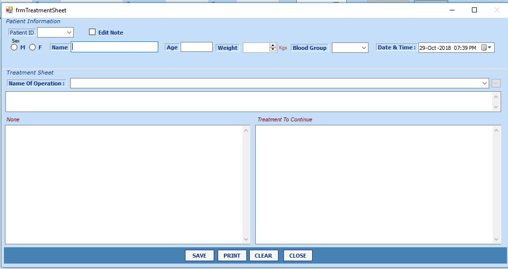 Treatment History Form
